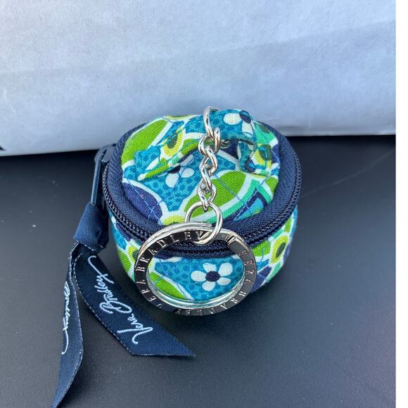 Vera Bradley Key Ring / Chain with small round zippered change purse - Picture 1 of 3